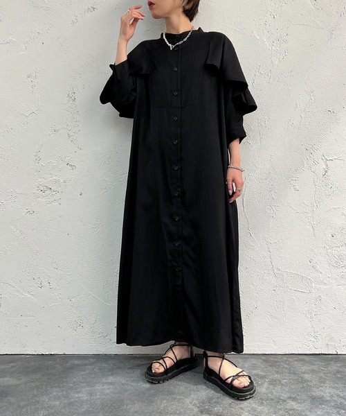 apres jour mignon(アプレジュールミニョン)の「袖デザインワンピース【ZOZOTOWN限定アイテム】(ワンピース・レディース・ブラック/マスタード/ブルー/アイボリー・X-LARGE/フリー)」の18枚目の写真