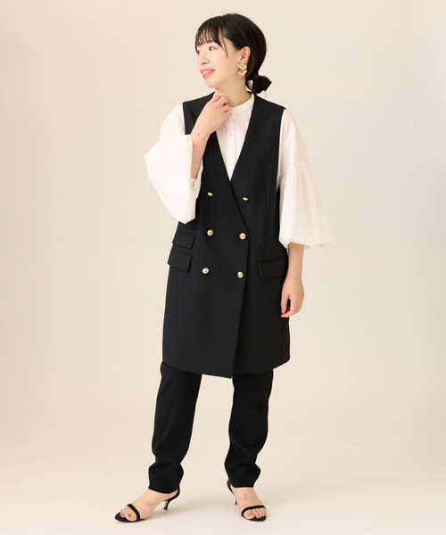 journal standard L'essage（ジャーナルスタンダードレサージュ）の「《追加》ヴィスポリノーカラーベスト（ベスト・レディース・ブラック・FREE）」の2枚目の写真