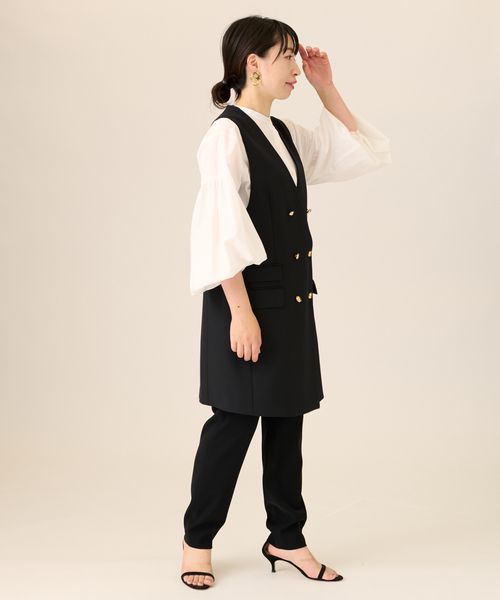 journal standard L'essage（ジャーナルスタンダードレサージュ）の「《追加》ヴィスポリノーカラーベスト（ベスト・レディース・ブラック・FREE）」の4枚目の写真