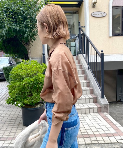 SHENERY（シーナリー）の「シアーオーバーシャツ（シャツ/ブラウス・レディース・ブラウン/オフホワイト/ブルー・FREE）」の20枚目の写真