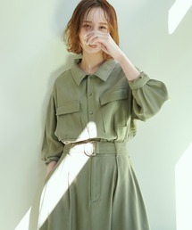 natural couture | 2022AWアイテム/WEB限定/ミリタリーシャツワンピ―ス(ワンピース)