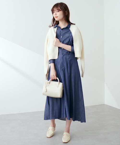 natural couture(ナチュラルクチュール)の「2022AWアイテム/WEB限定/ミリタリーシャツワンピ―ス(ワンピース・レディース・オレンジ/ブラック系その他/ブルー系その他/カーキ/ベージュ・FREE)」の15枚目の写真