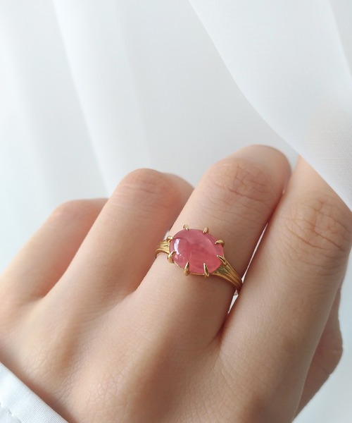 a cote（アコテ）の「【WEB限定】a Cote◆silver925 インカローズ オーバル ゴールド マットリング (ニッケルフリー)（リング・レディース・ピンク・#11）」の5枚目の写真
