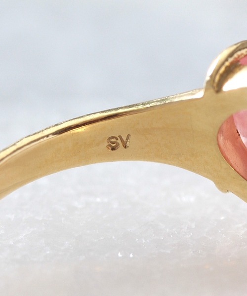 a cote（アコテ）の「【WEB限定】a Cote◆silver925 インカローズ オーバル ゴールド マットリング (ニッケルフリー)（リング・レディース・ピンク・#11）」の4枚目の写真