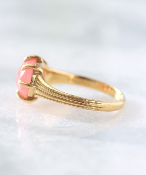 a cote（アコテ）の「【WEB限定】a Cote◆silver925 インカローズ オーバル ゴールド マットリング (ニッケルフリー)（リング・レディース・ピンク・#11）」の7枚目の写真