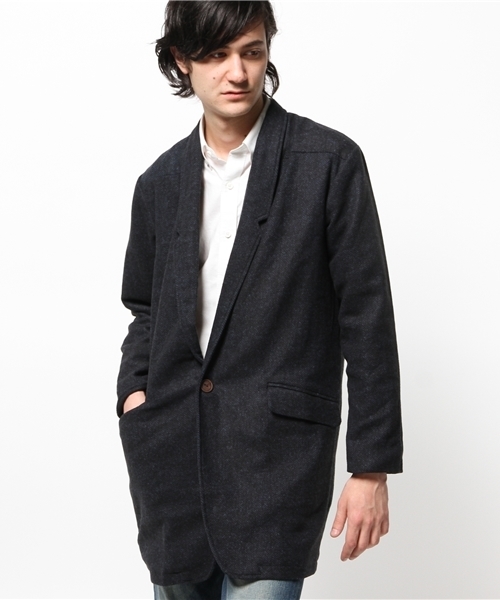 OUTLET(アウトレット)の「【WHO'S WHO gallery】ウールコンコクーンコート(その他アウター・メンズ・チャコールグレー/ダークブルー/ダークグレー/ネイビー/その他1・MEDIUM)」の3枚目の写真