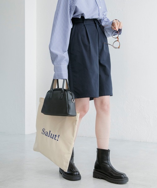 BONLECILL（ボンルシール）の「フレンチロゴ刺繍トートバッグ（トートバッグ・レディース・レッド/ブルー/アイボリー/ブルー系/ブラック系/ネイビー系/ブラック/レッド系・FREE）」の20枚目の写真