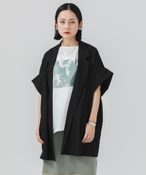 CLOCHE(クロシェ)の「cloche 転写プリントT(Tシャツ/カットソー・レディース・ホワイト/チャコールグレー・FREE)」の4枚目の写真