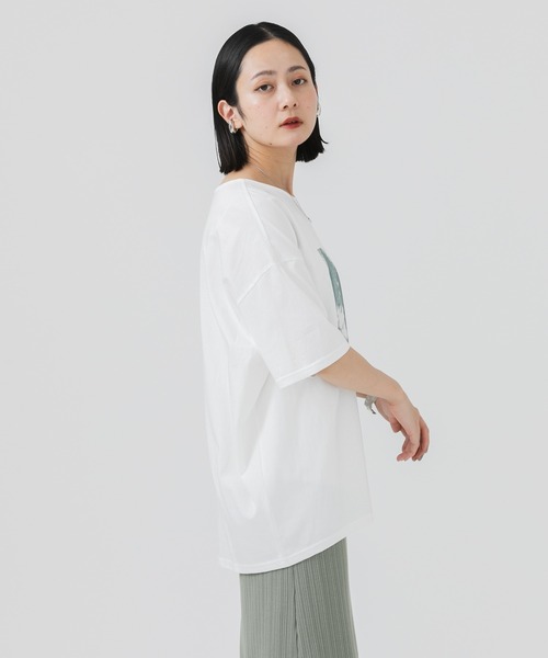 CLOCHE(クロシェ)の「cloche 転写プリントT(Tシャツ/カットソー・レディース・ホワイト/チャコールグレー・FREE)」の18枚目の写真