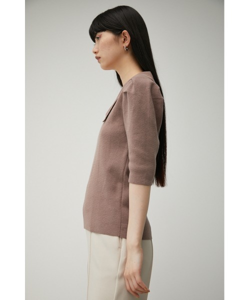 AZUL by moussy（アズールバイマウジー）の「SHOULDER TUCK POLO COLLAR KNIT/ショルダータックポロカラーニット（ニット/セーター・レディース・ライトブラウン/ブラック/ブルー・SMALL/MEDIUM）」の17枚目の写真