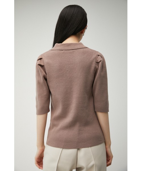 AZUL by moussy（アズールバイマウジー）の「SHOULDER TUCK POLO COLLAR KNIT/ショルダータックポロカラーニット（ニット/セーター・レディース・ライトブラウン/ブラック/ブルー・SMALL/MEDIUM）」の18枚目の写真