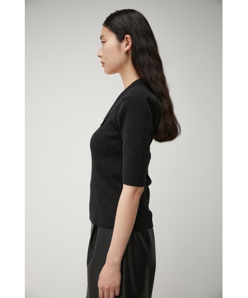 AZUL by moussy（アズールバイマウジー）の「SHOULDER TUCK POLO COLLAR KNIT/ショルダータックポロカラーニット（ニット/セーター・レディース・ライトブラウン/ブラック/ブルー・SMALL/MEDIUM）」の8枚目の写真