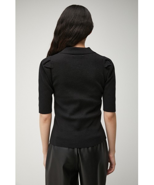 AZUL by moussy（アズールバイマウジー）の「SHOULDER TUCK POLO COLLAR KNIT/ショルダータックポロカラーニット（ニット/セーター・レディース・ライトブラウン/ブラック/ブルー・SMALL/MEDIUM）」の9枚目の写真