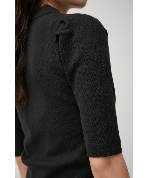 AZUL by moussy（アズールバイマウジー）の「SHOULDER TUCK POLO COLLAR KNIT/ショルダータックポロカラーニット（ニット/セーター・レディース・ライトブラウン/ブラック/ブルー・SMALL/MEDIUM）」の10枚目の写真