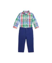 POLO RALPH LAUREN CHILDRENSWEAR（ポロ ラルフ ローレン チルドレンズウェア）の「プラッド ポプリン シャツ & チノ パンツ セット（ベビーギフト・キッズ）」