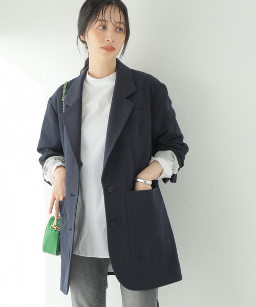 Spick & Span（スピックアンドスパン）の「アウトポケットロングジャケット（テーラードジャケット・レディース・ネイビー・38/36）」の22枚目の写真