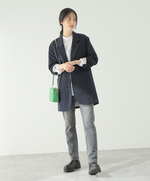 Spick & Span（スピックアンドスパン）の「アウトポケットロングジャケット（テーラードジャケット・レディース・ネイビー・38/36）」の7枚目の写真