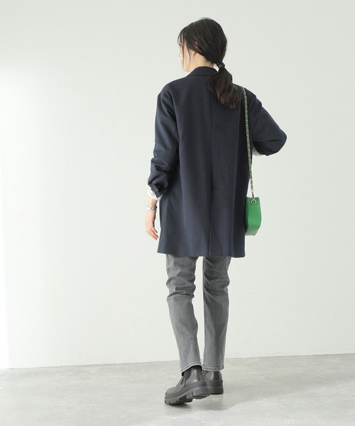 Spick & Span（スピックアンドスパン）の「アウトポケットロングジャケット（テーラードジャケット・レディース・ネイビー・38/36）」の3枚目の写真