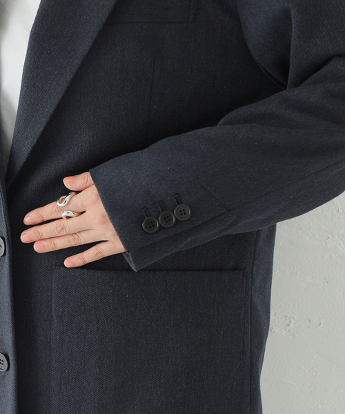 Spick & Span（スピックアンドスパン）の「アウトポケットロングジャケット（テーラードジャケット・レディース・ネイビー・38/36）」の12枚目の写真