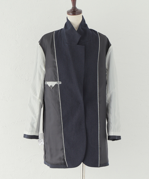 Spick & Span（スピックアンドスパン）の「アウトポケットロングジャケット（テーラードジャケット・レディース・ネイビー・38/36）」の9枚目の写真