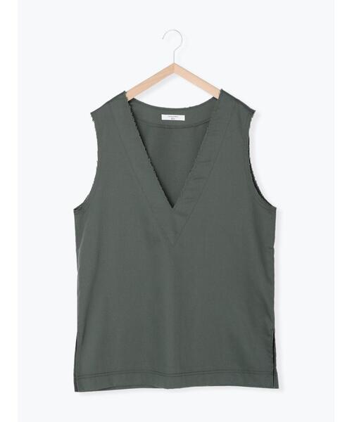 Samansa Mos2 blue(サマンサモスモスブルー)の「◎深Vネックベスト(ベスト・レディース・ブラック/ベージュ/カーキ・フリ-)」の1枚目の写真