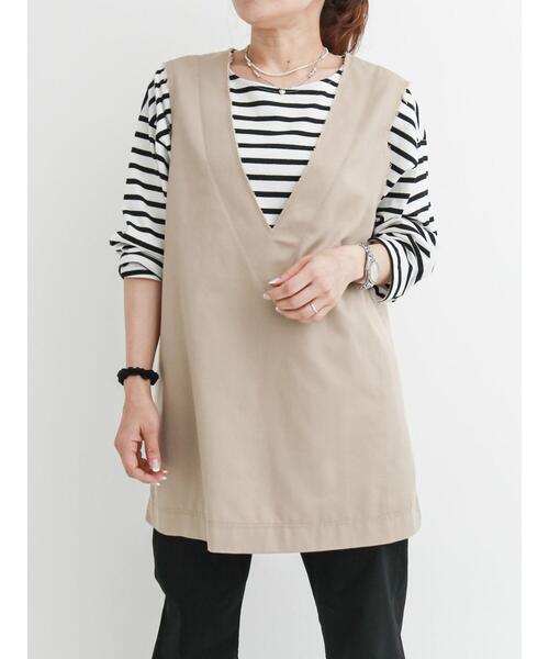 Samansa Mos2 blue(サマンサモスモスブルー)の「◎深Vネックベスト(ベスト・レディース・ブラック/ベージュ/カーキ・フリ-)」の19枚目の写真