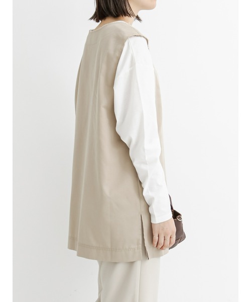 Samansa Mos2 blue(サマンサモスモスブルー)の「◎深Vネックベスト(ベスト・レディース・ブラック/ベージュ/カーキ・フリ-)」の10枚目の写真