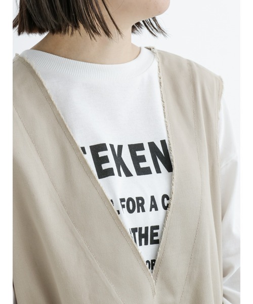 Samansa Mos2 blue(サマンサモスモスブルー)の「◎深Vネックベスト(ベスト・レディース・ブラック/ベージュ/カーキ・フリ-)」の13枚目の写真