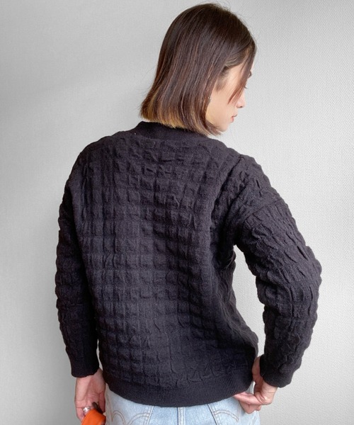 deux amour（ドゥーザムール）の「立体カーディガン（カーディガン/ボレロ・レディース・ホワイト/ブラック・MEDIUM）」の8枚目の写真