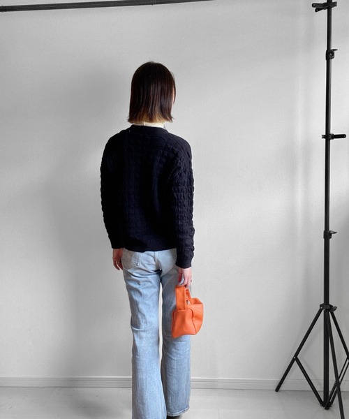 deux amour（ドゥーザムール）の「立体カーディガン（カーディガン/ボレロ・レディース・ホワイト/ブラック・MEDIUM）」の14枚目の写真