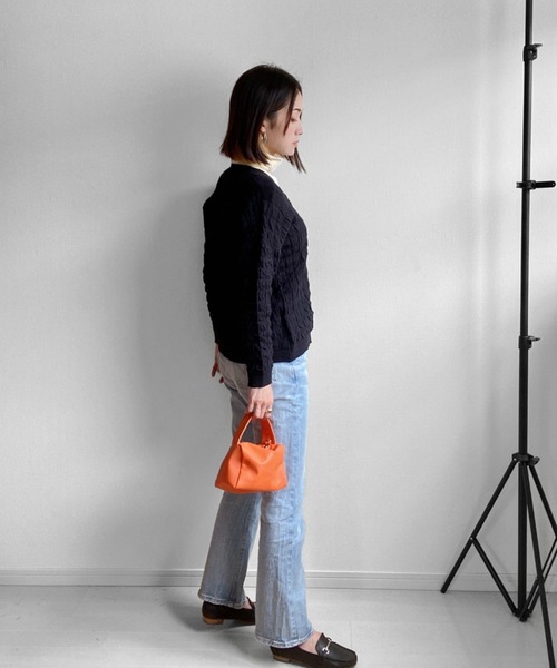 deux amour（ドゥーザムール）の「立体カーディガン（カーディガン/ボレロ・レディース・ホワイト/ブラック・MEDIUM）」の13枚目の写真