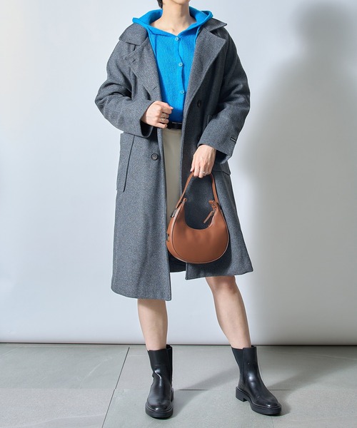SETUP7（セットアップセブン）の「【SETUP7】メルトンダブルチェスターコートSCCH205（チェスターコート・レディース・ブラック/グレー・3/4）」の9枚目の写真