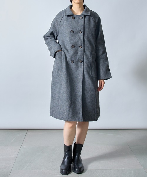 SETUP7（セットアップセブン）の「【SETUP7】メルトンダブルチェスターコートSCCH205（チェスターコート・レディース・ブラック/グレー・3/4）」の3枚目の写真