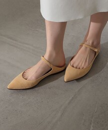 ストラップ ミュールパンプス