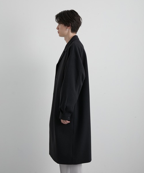 JUNRED（ジュンレッド）の「ウーリーニットステンカラーオーバーコート（ステンカラーコート・メンズ・ブラック/ブラウン・M/L）」の14枚目の写真