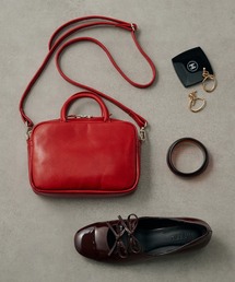 ショルダーバッグ（レッド/赤色系・レザー・本革）ファッション通販