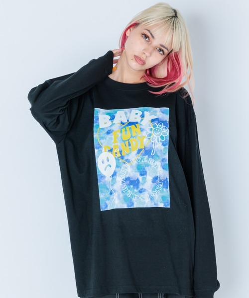 Candy Stripper(キャンディストリッパー)の「FUN CANDY L/S Tシャツ(Tシャツ/カットソー・レディース・ブラック/オフホワイト/ブルー・2)」の1枚目の写真