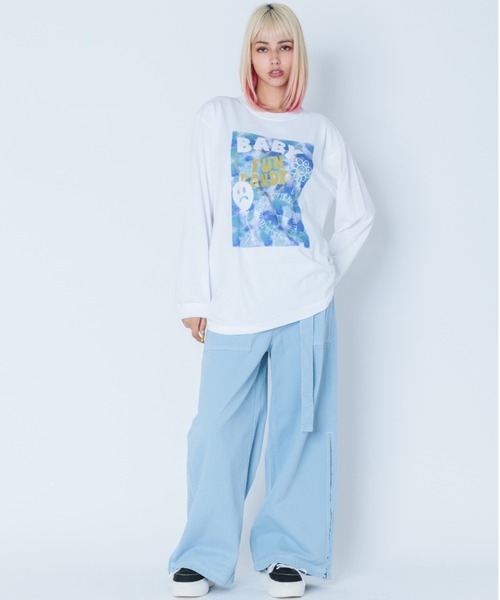 Candy Stripper(キャンディストリッパー)の「FUN CANDY L/S Tシャツ(Tシャツ/カットソー・レディース・ブラック/オフホワイト/ブルー・2)」の4枚目の写真