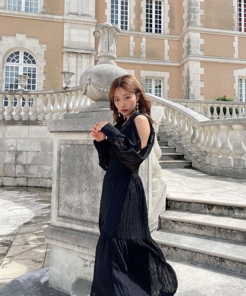 ANDGEEBEE（アンジービー）の「スリットスリーブワンピ（ワンピース・レディース・ベージュ/ブラック・MEDIUM）」の18枚目の写真