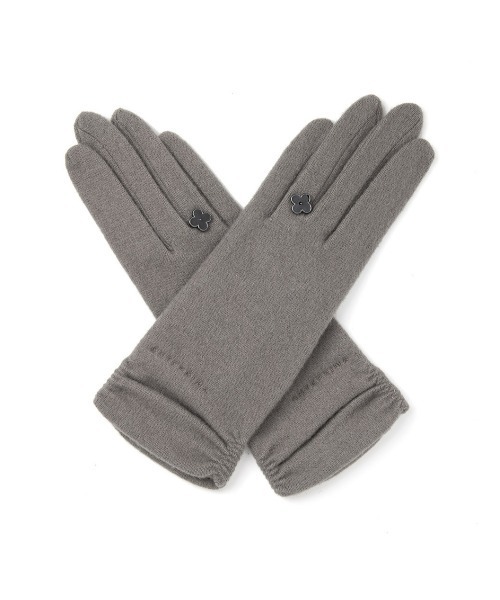 ANTEPRIMA/MISTO（アンテプリマミスト）の「タッチパネル対応 メタルフィオーリ付きカシミヤ混ジャージグローブ（手袋・レディース・ブラック/グレー/グレイッシュベージュ・ONE SIZE）」の3枚目の写真