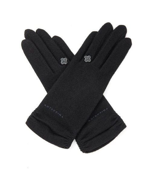 ANTEPRIMA/MISTO（アンテプリマミスト）の「タッチパネル対応 メタルフィオーリ付きカシミヤ混ジャージグローブ（手袋・レディース・ブラック/グレー/グレイッシュベージュ・ONE SIZE）」の2枚目の写真