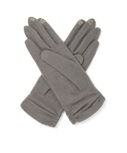 ANTEPRIMA/MISTO（アンテプリマミスト）の「タッチパネル対応 メタルフィオーリ付きカシミヤ混ジャージグローブ（手袋・レディース・ブラック/グレー/グレイッシュベージュ・ONE SIZE）」の4枚目の写真