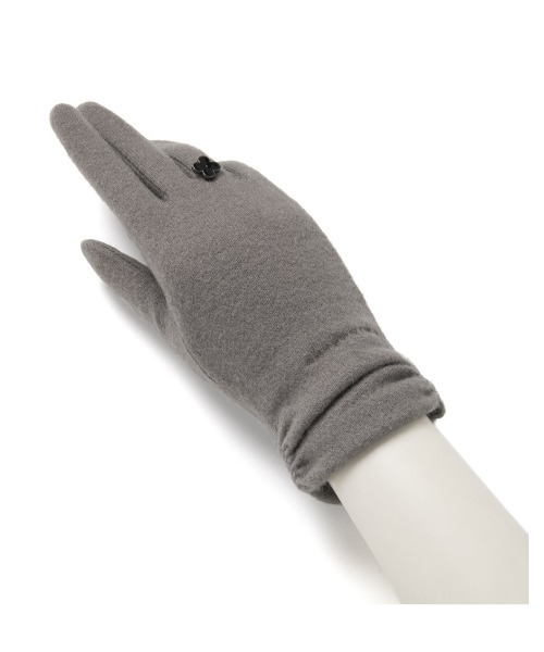 ANTEPRIMA/MISTO（アンテプリマミスト）の「タッチパネル対応 メタルフィオーリ付きカシミヤ混ジャージグローブ（手袋・レディース・ブラック/グレー/グレイッシュベージュ・ONE SIZE）」の5枚目の写真
