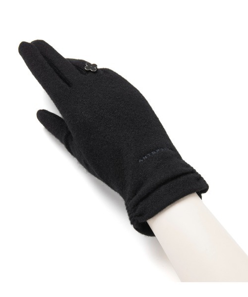 ANTEPRIMA/MISTO（アンテプリマミスト）の「タッチパネル対応 メタルフィオーリ付きカシミヤ混ジャージグローブ（手袋・レディース・ブラック/グレー/グレイッシュベージュ・ONE SIZE）」の7枚目の写真
