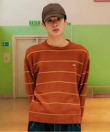 87mm（87mm）の「【87MM / Mmlg】FINE STRIPE KNIT / パルチムエムエム Mmlg ワンポイントロゴ ストライプ ニット（ニット/セーター）」