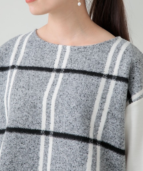 malla（マーラ）の「malla ニードルチェックイタリアプルオーバー（Tシャツ/カットソー・レディース・ホワイト/ブラック・FREE）」の8枚目の写真