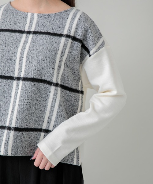 malla（マーラ）の「malla ニードルチェックイタリアプルオーバー（Tシャツ/カットソー・レディース・ホワイト/ブラック・FREE）」の11枚目の写真