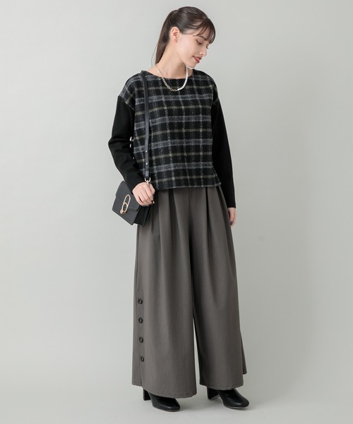 malla（マーラ）の「malla ニードルチェックイタリアプルオーバー（Tシャツ/カットソー・レディース・ホワイト/ブラック・FREE）」の19枚目の写真