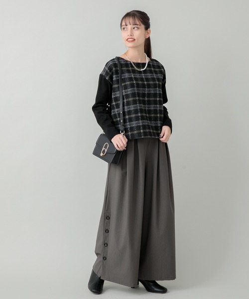 malla（マーラ）の「malla ニードルチェックイタリアプルオーバー（Tシャツ/カットソー・レディース・ホワイト/ブラック・FREE）」の12枚目の写真