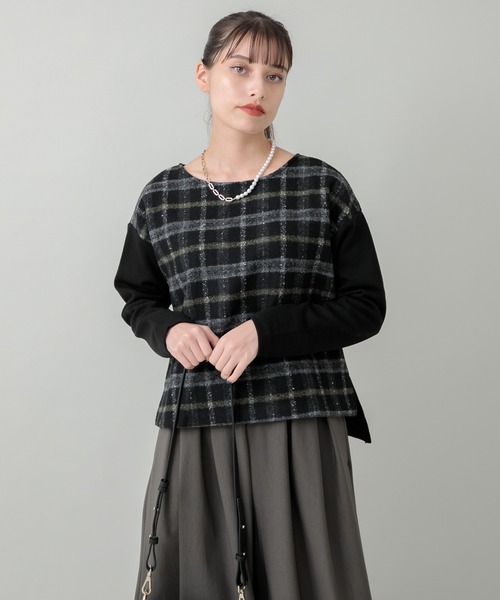 malla（マーラ）の「malla ニードルチェックイタリアプルオーバー（Tシャツ/カットソー・レディース・ホワイト/ブラック・FREE）」の20枚目の写真